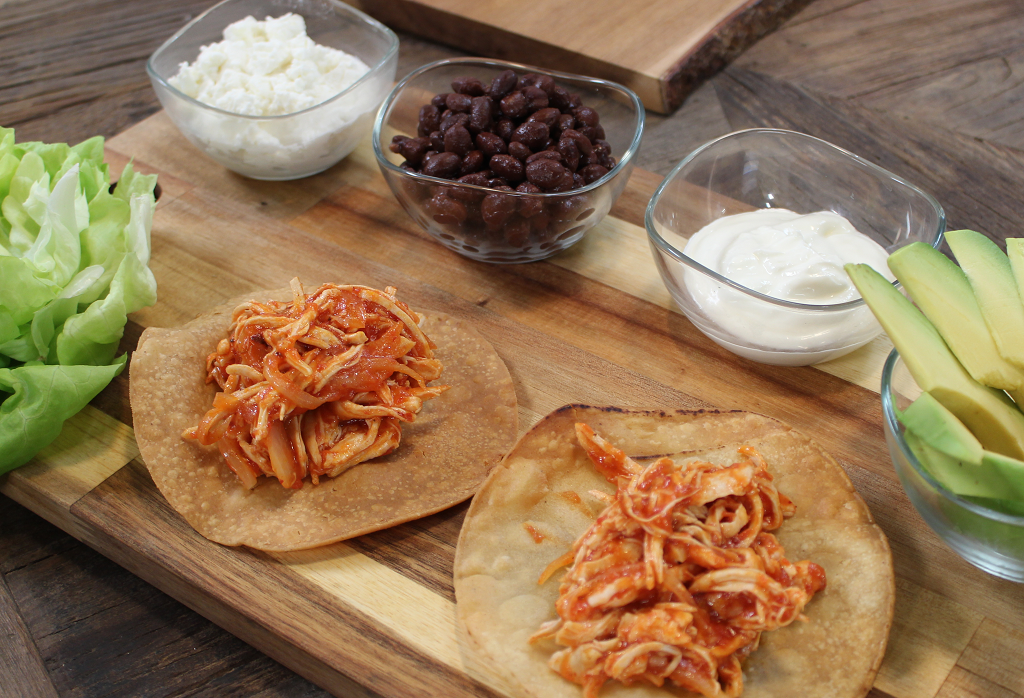 Receta tostadas de tinga de pollo